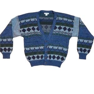 Vintage Expressions Worldwide 90s Cardigan Geometric Size:L Retro